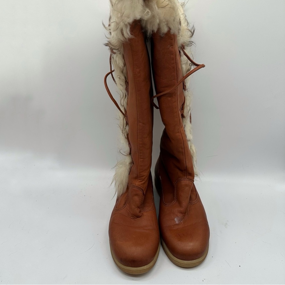 Husky Vintage Brown Fur-Lined Tall Winter Boots 8M